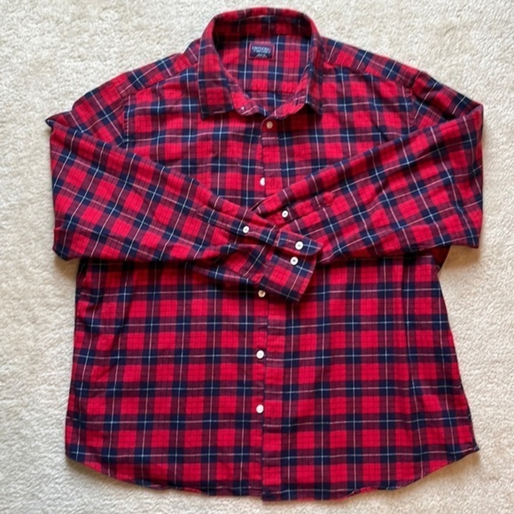 Mens XXXL Flannel Untuckit Long Sleeve Shirt